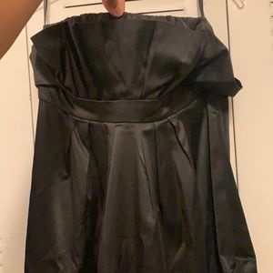 Papaya L Strapless Mini Short Dress in Silky Black